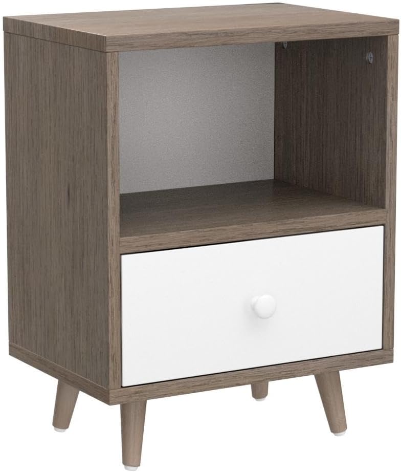Set of 2 Modern Wood Nightstand, Bedside Table with Drawer