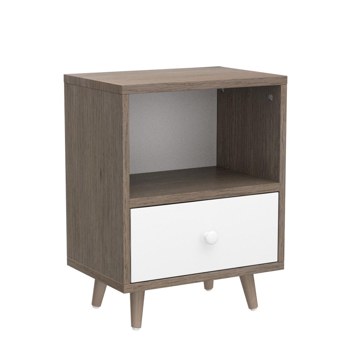 Set of 2 Modern Wood Nightstand, Bedside Table with Drawer