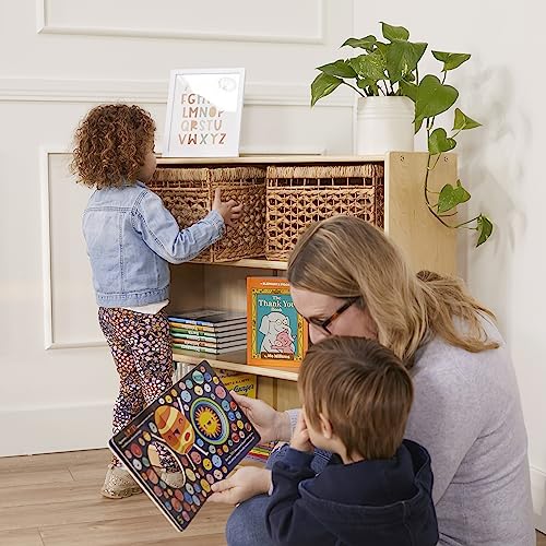 Wooden Bookcase with Adjustable Shelves for Kids