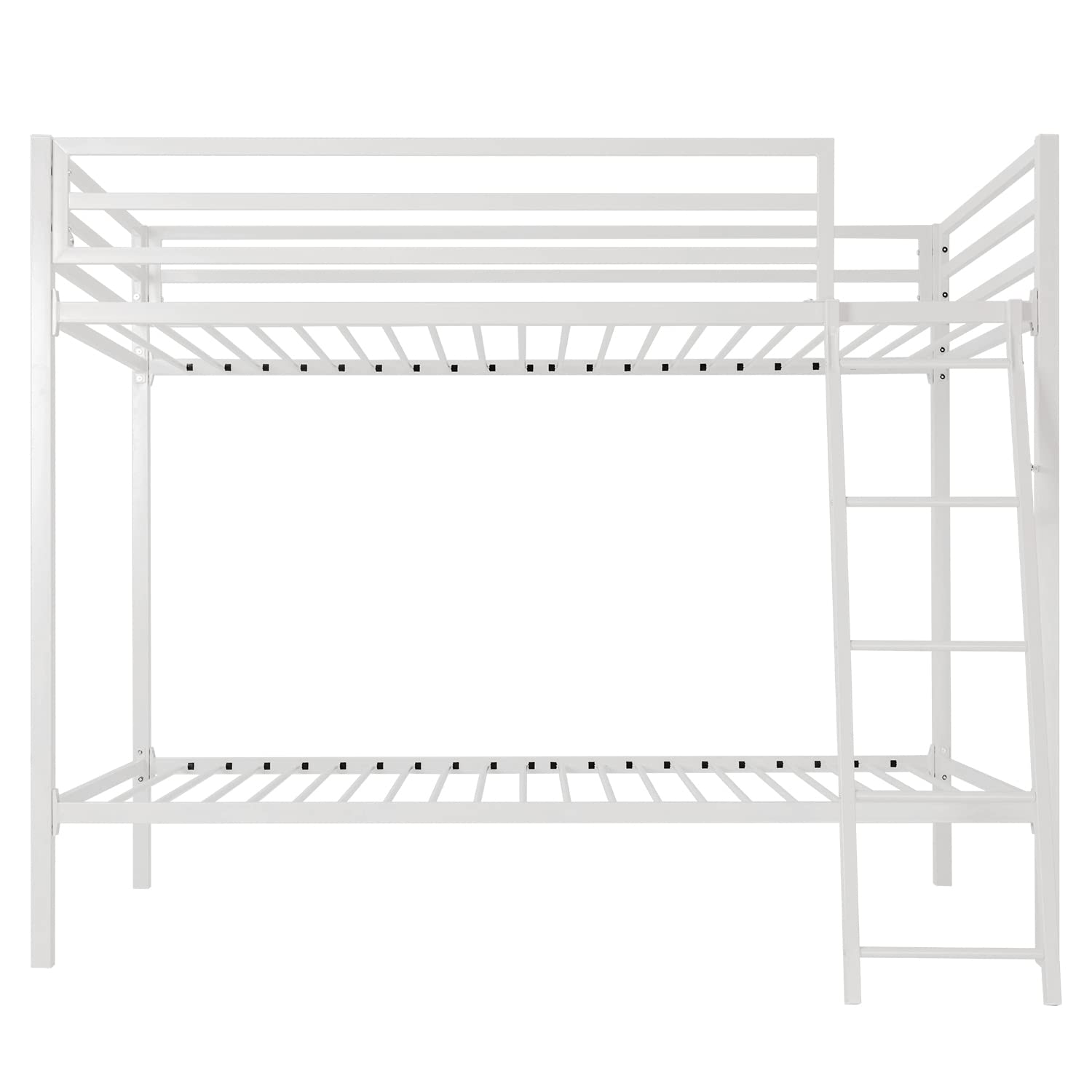 Loft Bunk Bed Twin Over Twin Size with Ladder and Guardrai