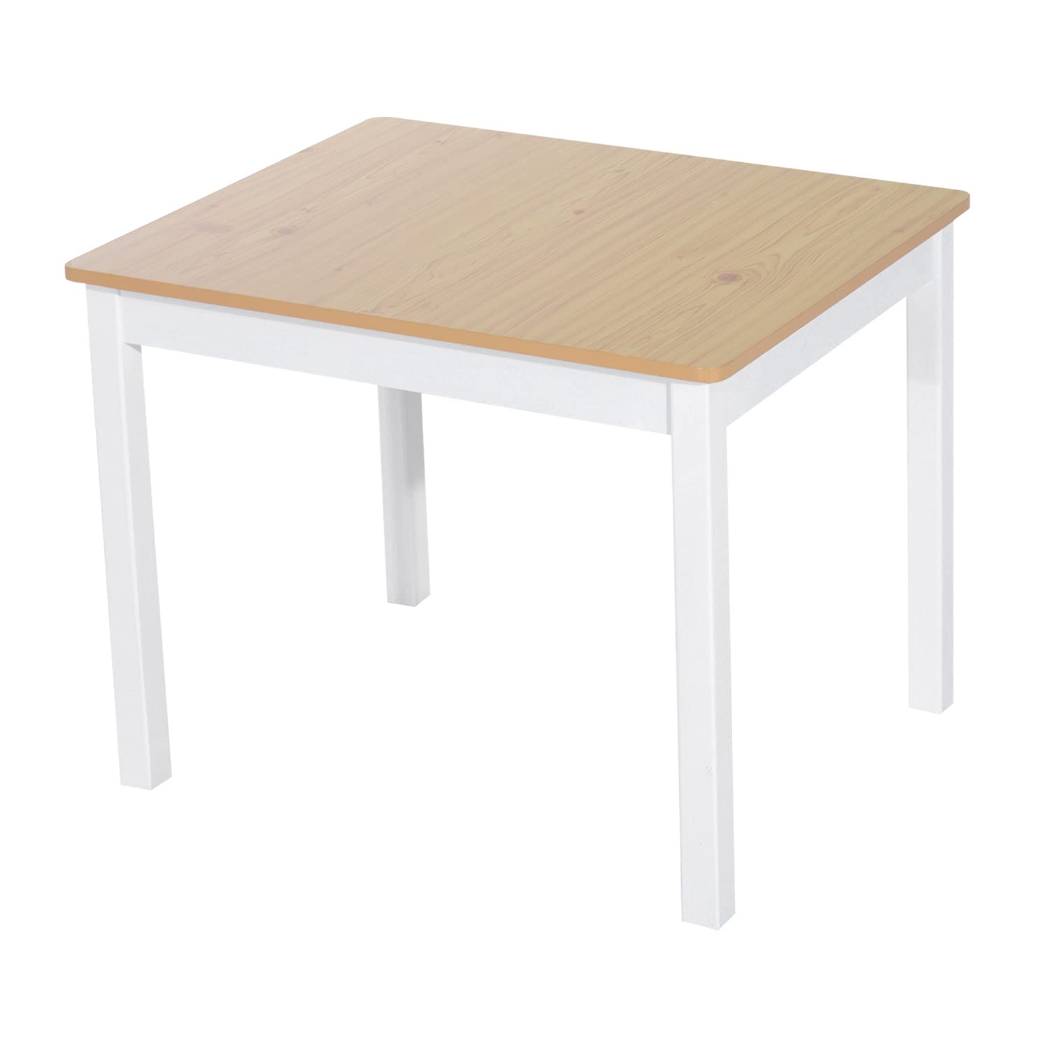 4-Piece Kids Table Set with 2 Wooden Chairs, 1 Storage Bench