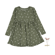 The Printed Long Sleeve Dress -  Squirrel