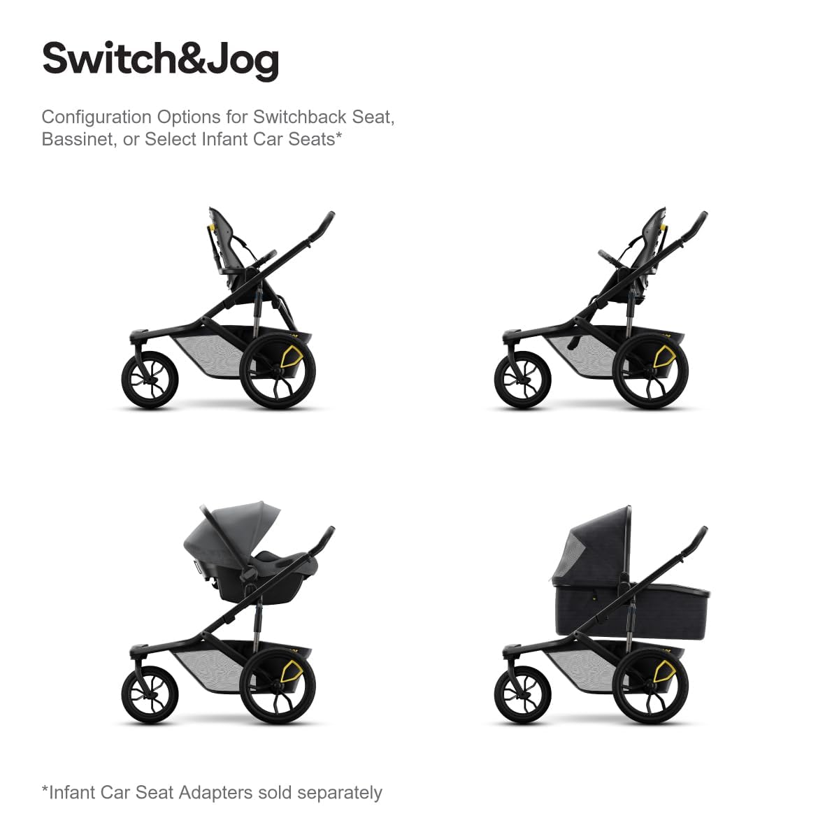 Switch&Jog Jogging Stroller | 3 Wheel All-Terrain Jogger Stroller