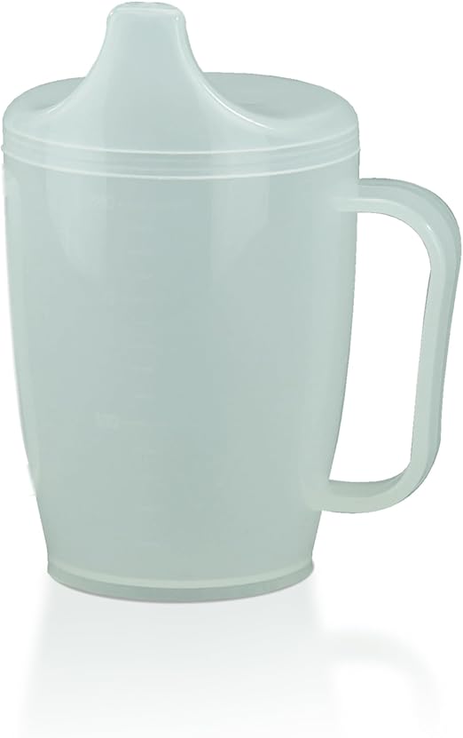 Adult Sippy Cup with Easy-Grip Handle & Spout Lid, 8.5 oz – Lightweight & Spill-Resistant