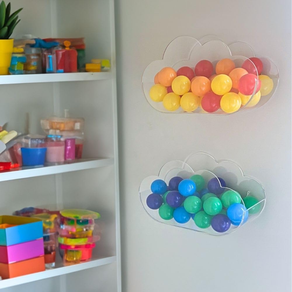 100% Acrylic Cloud Display Pocket, Clear, Wall-Mountable · Organization