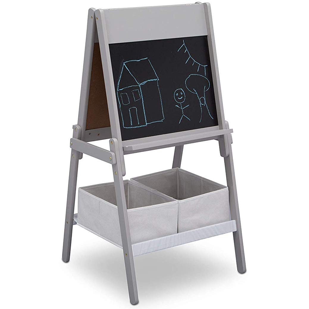 Double-Sided Kids Art Easel with Storage