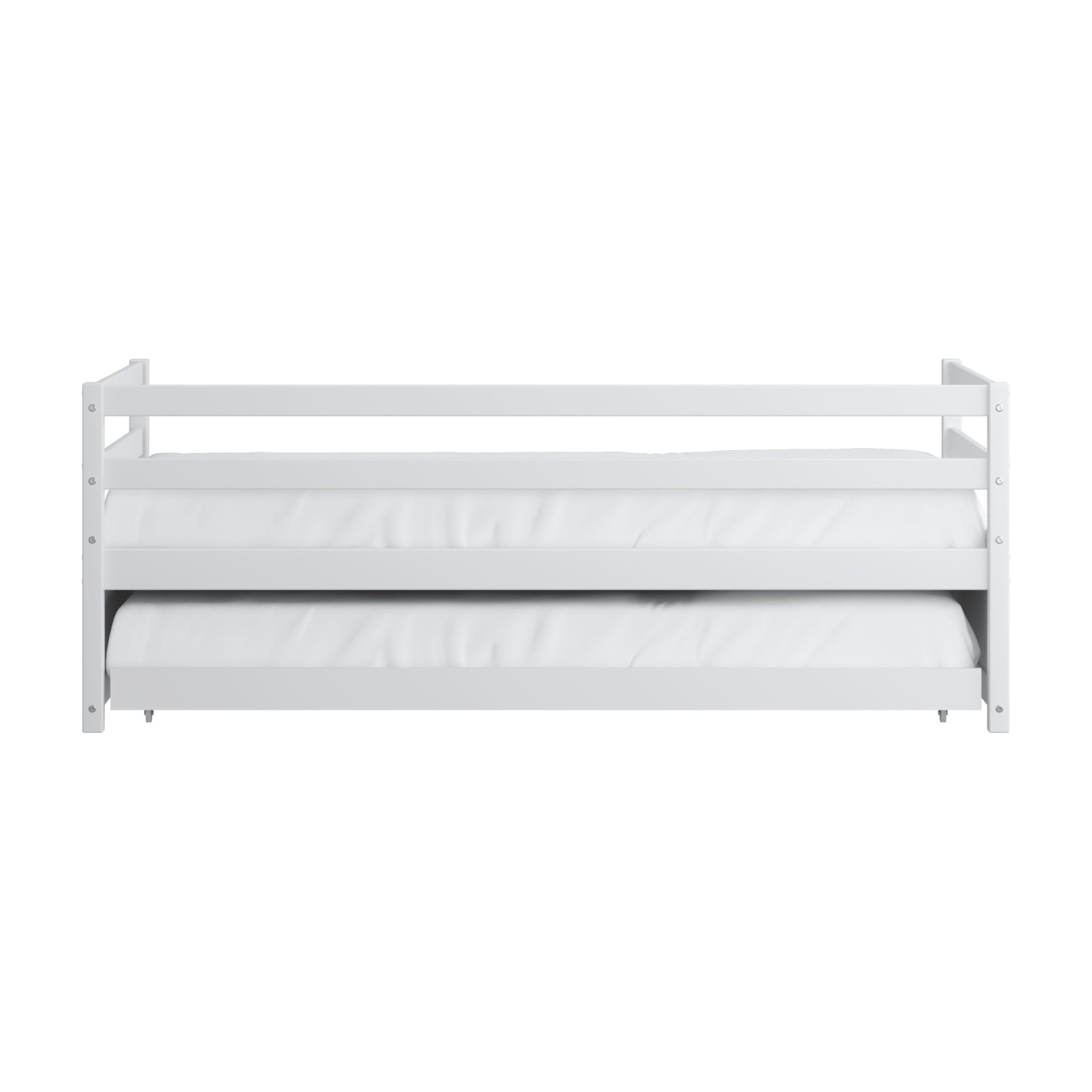 Twin Daybed with Trundle White Wood