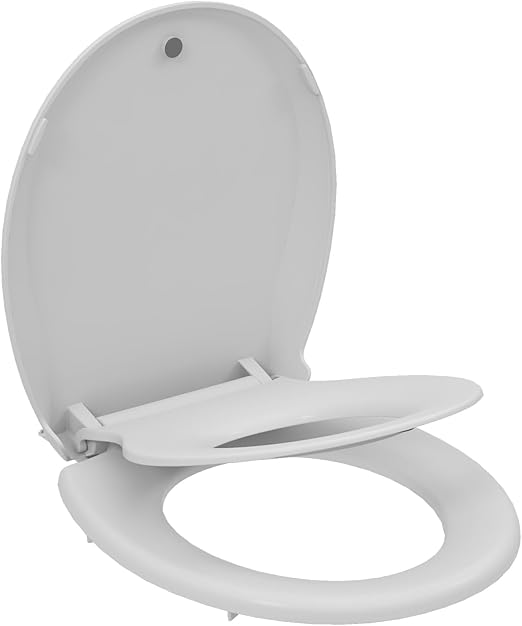 Elongated Toilet Seat with Toddler Seat Built In, Slow Close for Both