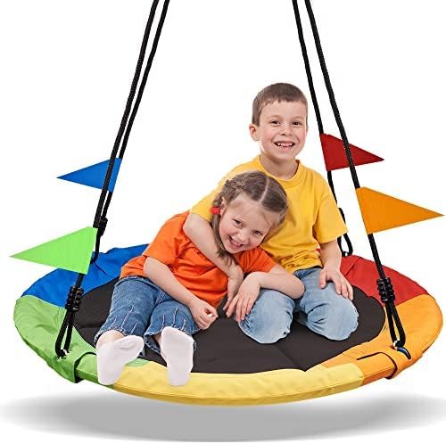 40 Inch Saucer Tree Swing Flying 900lb Weight Capacity 2 Added Hanging Straps