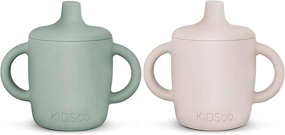 Silicone Sippy Cups with Easy Grip Transition Handles and a Soft Spout