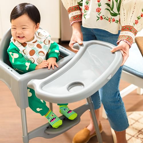 Lightweight Portable High Chair with Adjustable Tray and Footrest