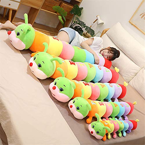 Multicolor Caterpillar Stuffed Animal Big Hugging Pillow Cute Plush Soft Pillow Doll