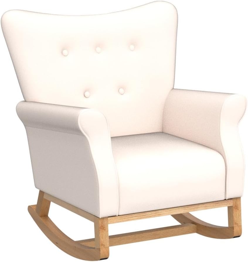 Velvet Nursery Glider Rocker with Comfy Armrest, Accent Rocking