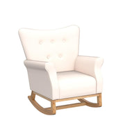 Velvet Nursery Glider Rocker with Comfy Armrest, Accent Rocking