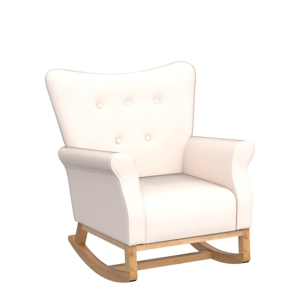 Velvet Nursery Glider Rocking Chair with Solid Wood Legs