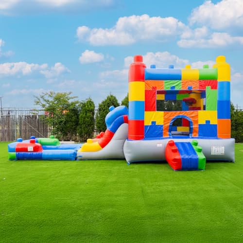 Commercial Inflatable Bounce House Water Slide Combo with Basketball Hoop
