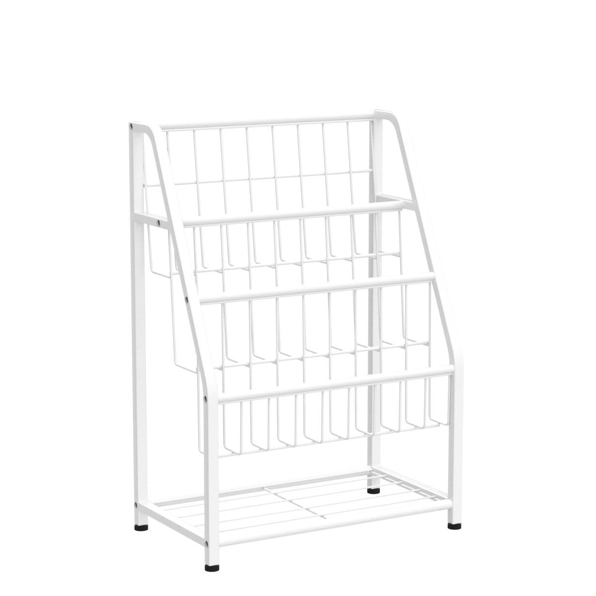 4-Tier Metal Kids Bookshelf with Toy Storage Organizer