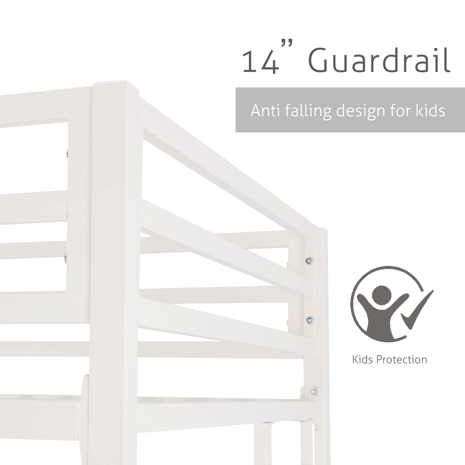 Twin Over Twin Metal Bunk Bed with Ladder