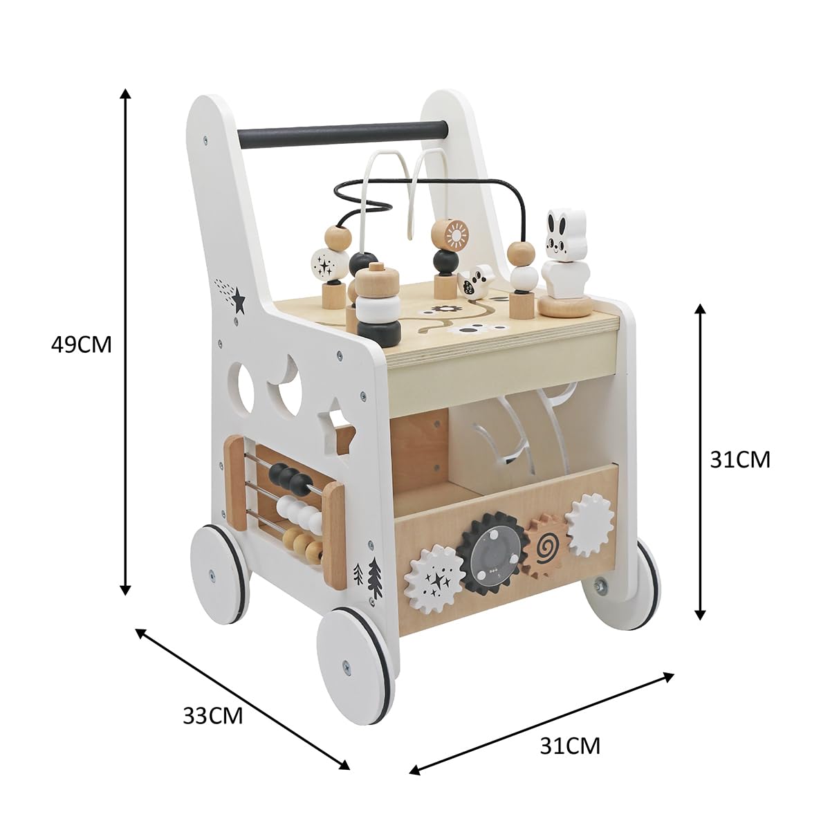 5-in-1 Wooden Baby Walker Activity Cube