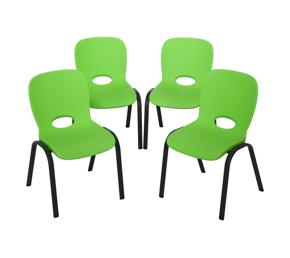 Kids Stacking Chair (4 Pack), Lime Green