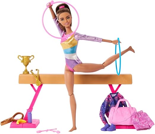 Careers Playset, Gymnastics Set with Blonde Gymnast Fashion Doll