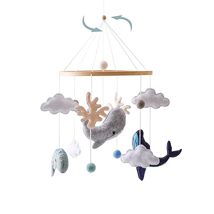Baby Crib Mobile Bear Nursery Mobile for Boys Girls Teddy Velvet Mobile Nursery