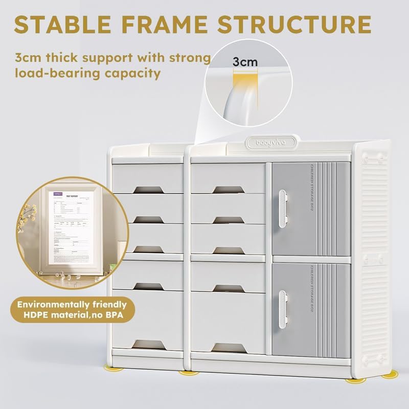 Kids Toy Storage Organizer with Drawers and Bins