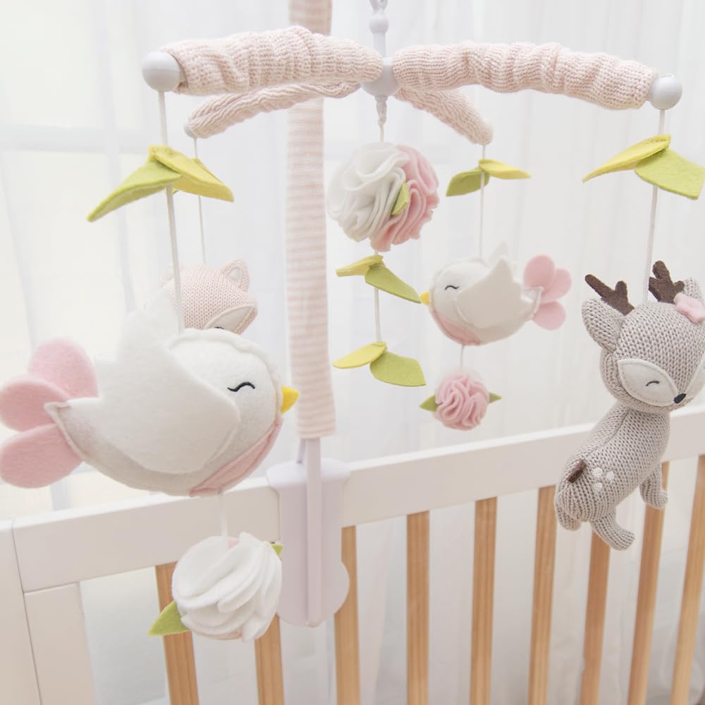 Baby Musical Mobile - Ava Birds | Crib Toy, Knitted Woodland Characters