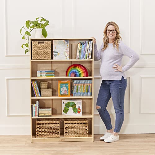 5-Shelf Wooden Bookcase for Kids