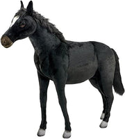 Ride-On Black Horse Stuffed Plush Animal, Large