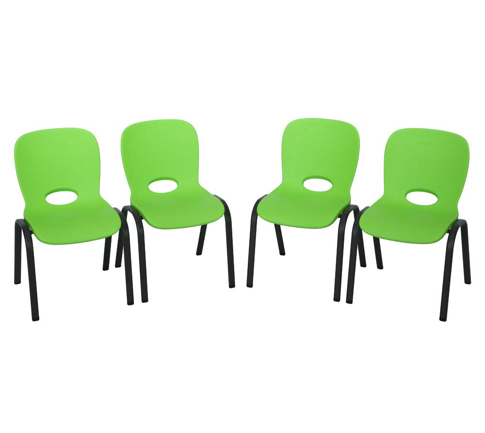 Kids Stacking Chair 4-Pack Lime Green
