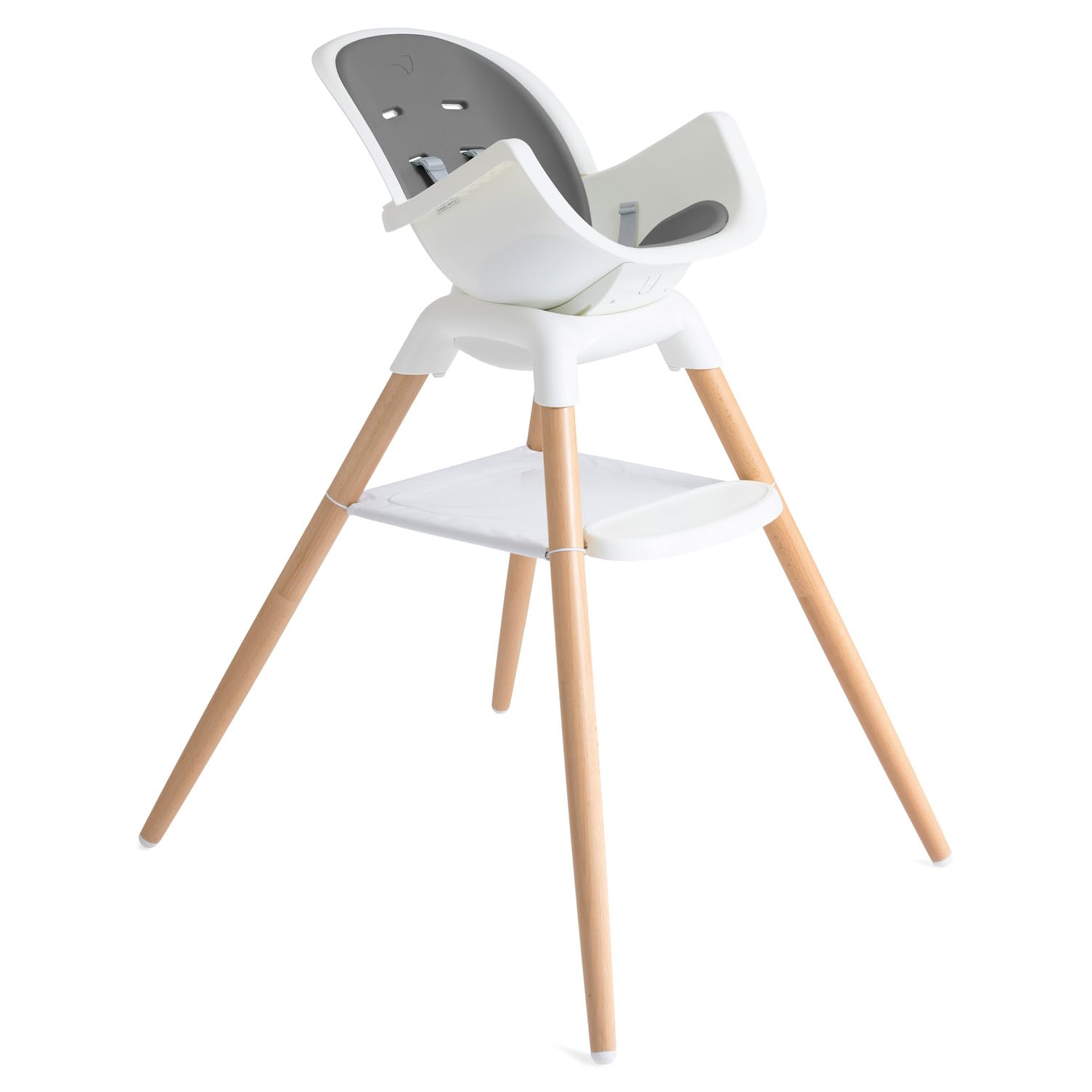 Multi-Mode Wooden High Chair with European Beech Wood and Convertible Design