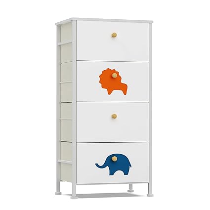 Kids Dresser for Bedroom, Baby Dresser with 6 Fabric Drawers Tall Storage Organizer