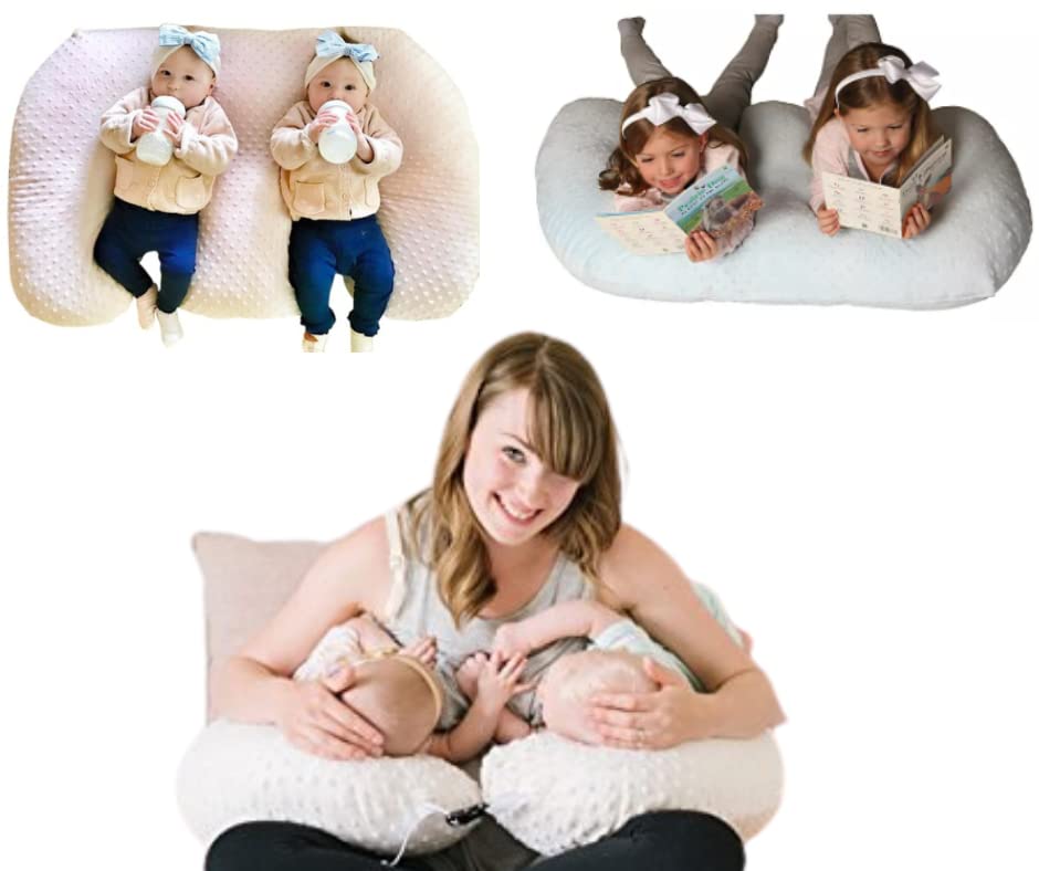 Navy - 6 uses in 1 Twin Nursing Pillow ! Breastfeeding, Bottlefeeding