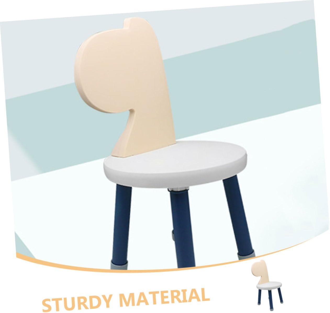 Plastic Children's Chair with Backrest Stable and Anti-Fall Design for Toddlers