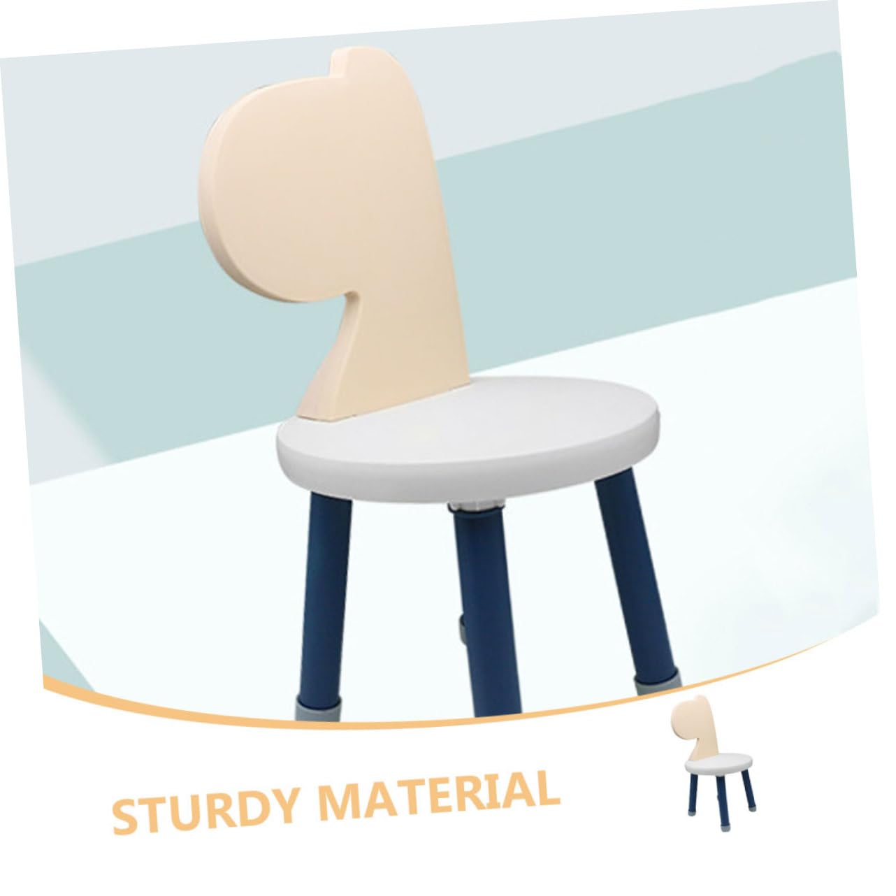 Plastic Children's Chair with Backrest Stable and Anti-Fall Design for Toddlers