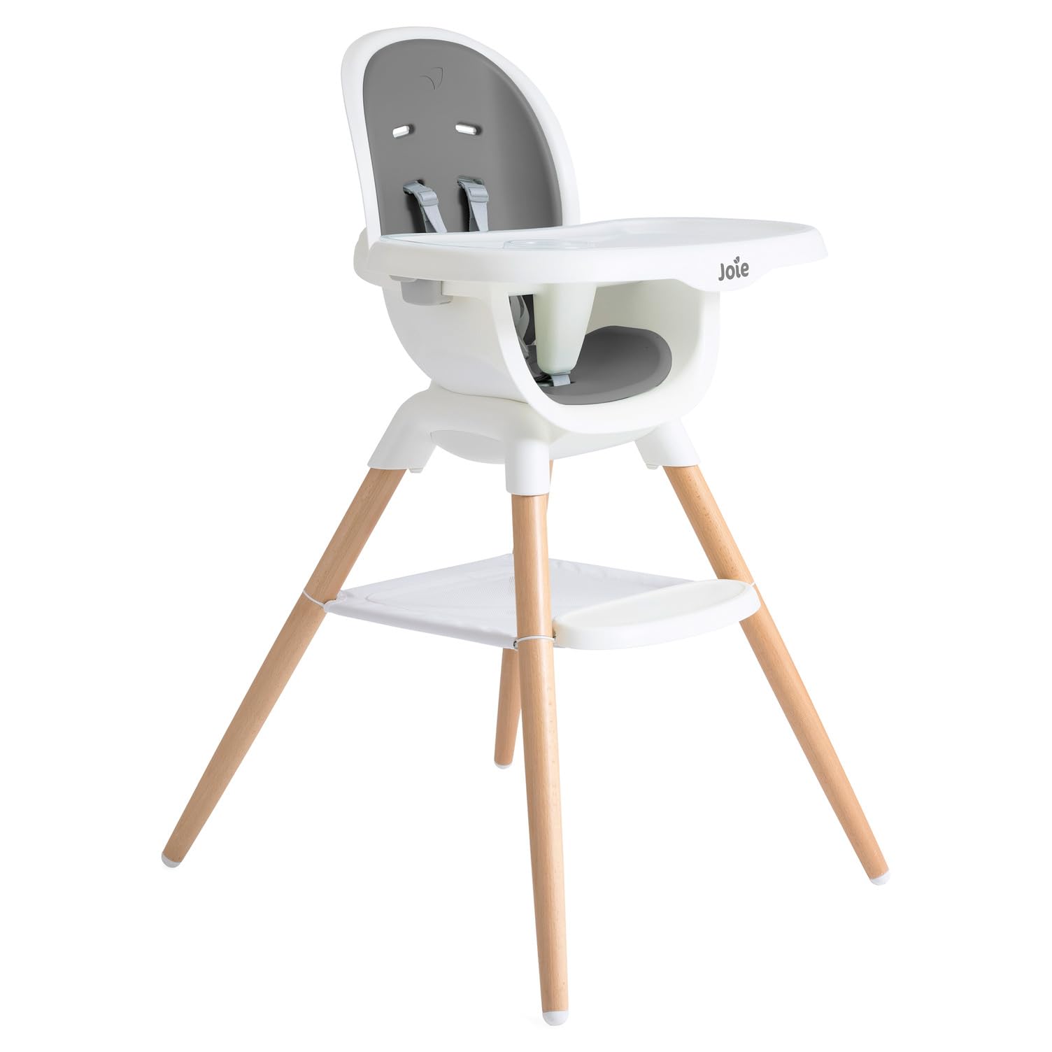 Multi-Mode Wooden High Chair with European Beech Wood and Convertible Design