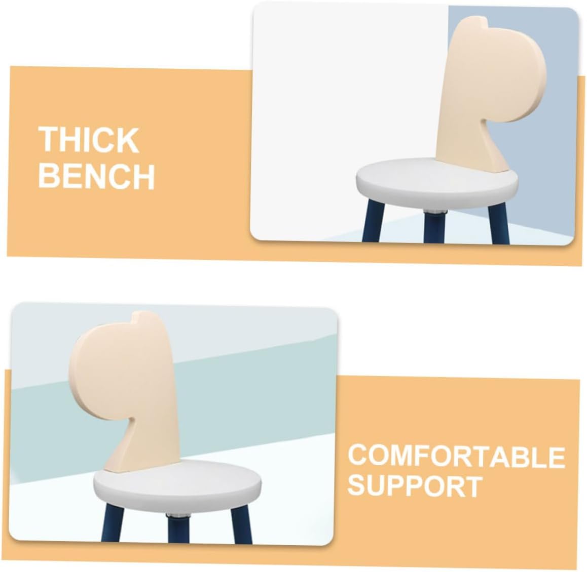 Plastic Children's Chair with Backrest Stable and Anti-Fall Design for Toddlers