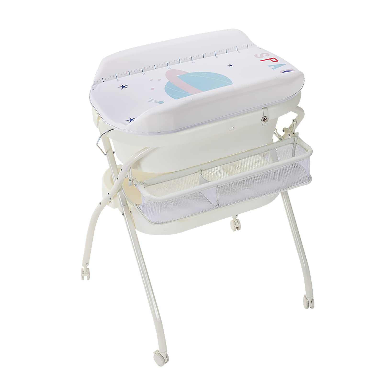 Baby Changing Table with Bathtub, Foldable and Portable Changing