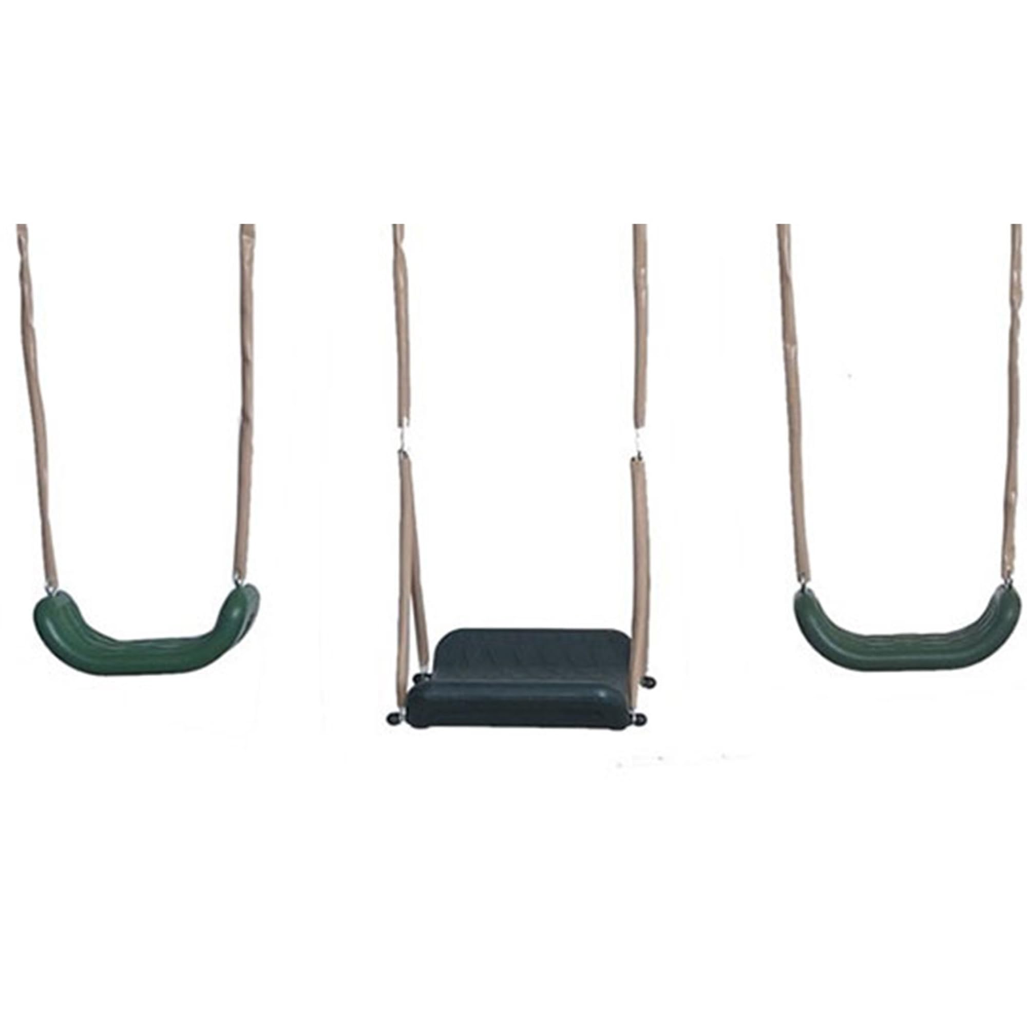 Metal Outdoor Swing Set with Slide Glider Seesaw