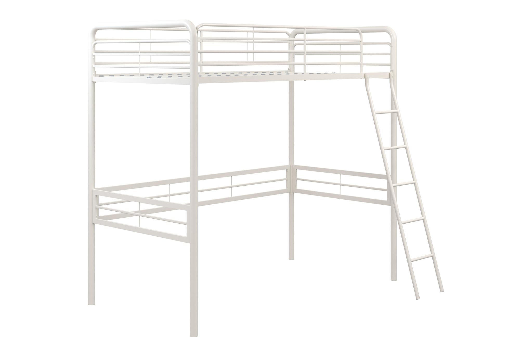 Tommy Twin Metal Loft Bed, Off White