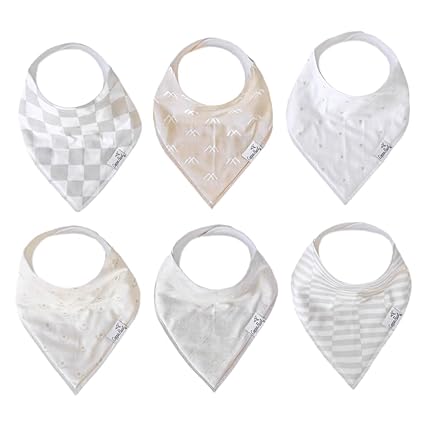6 Pack Soft Cotton Baby Bibs for Drooling and Teething
