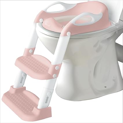 Potty Training Seat with 2 Step Ladder for Toddlers - Soft Cushioned