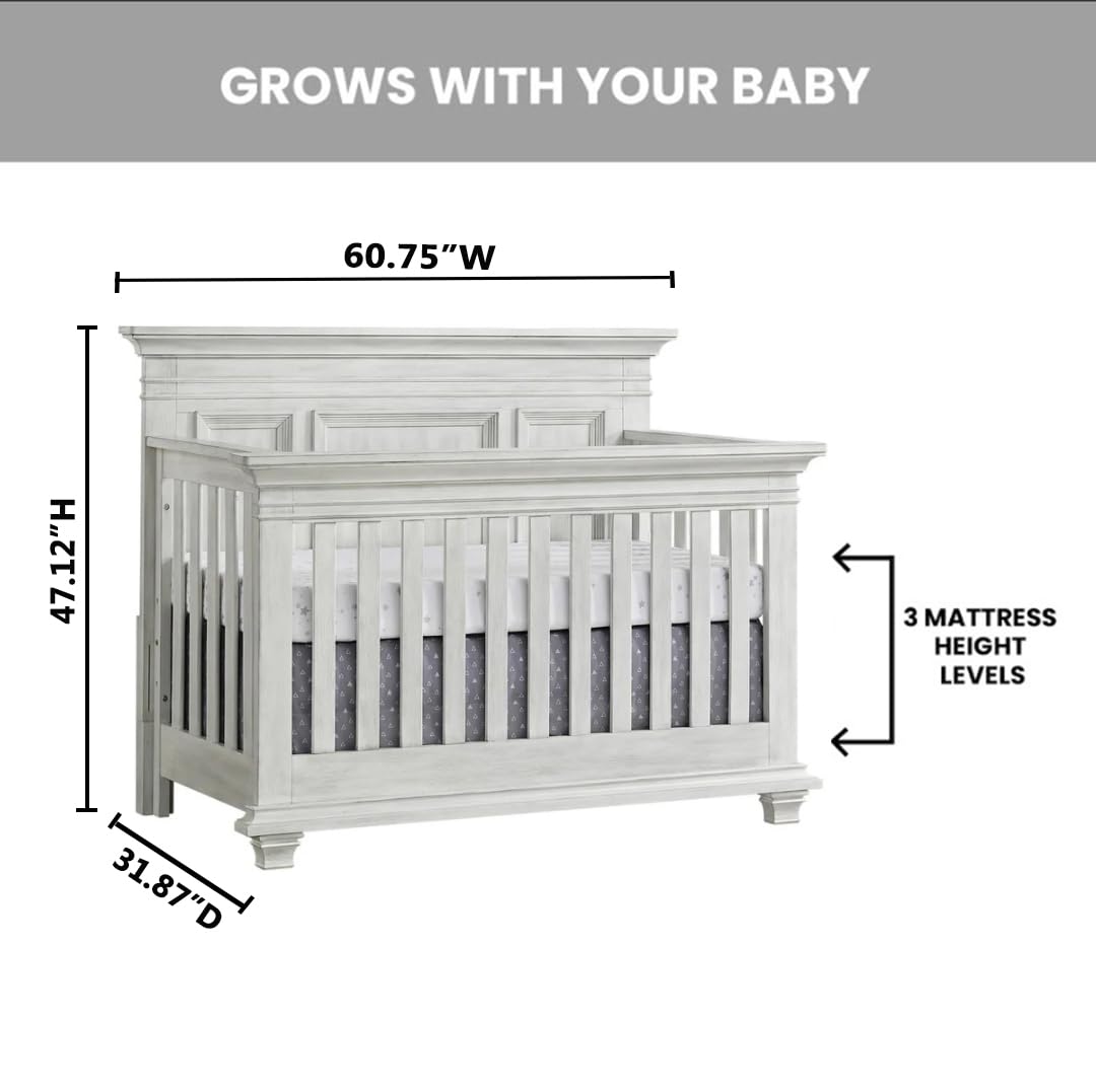 4-in-1 Convertible Crib with Toddler Bed Conversion