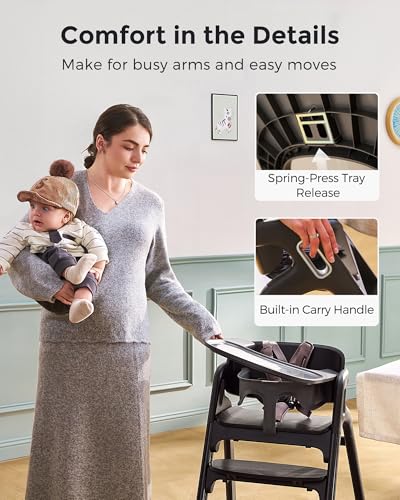 5-in-1 Convertible Wooden High Chair for Babies and Toddlers