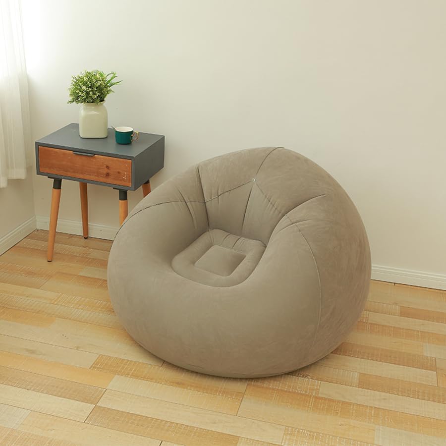 Flocked Portable and Easy to Store Single Lazy Sofa, Outdoor Leisure