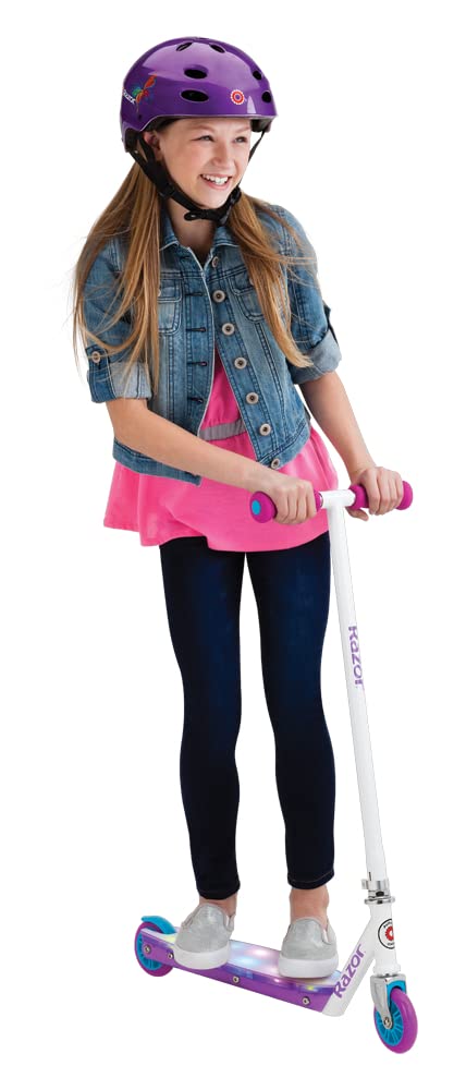 Party Pop Kick Scooter for Kids Ages 6+ - 12 Multi-Color LED Lights