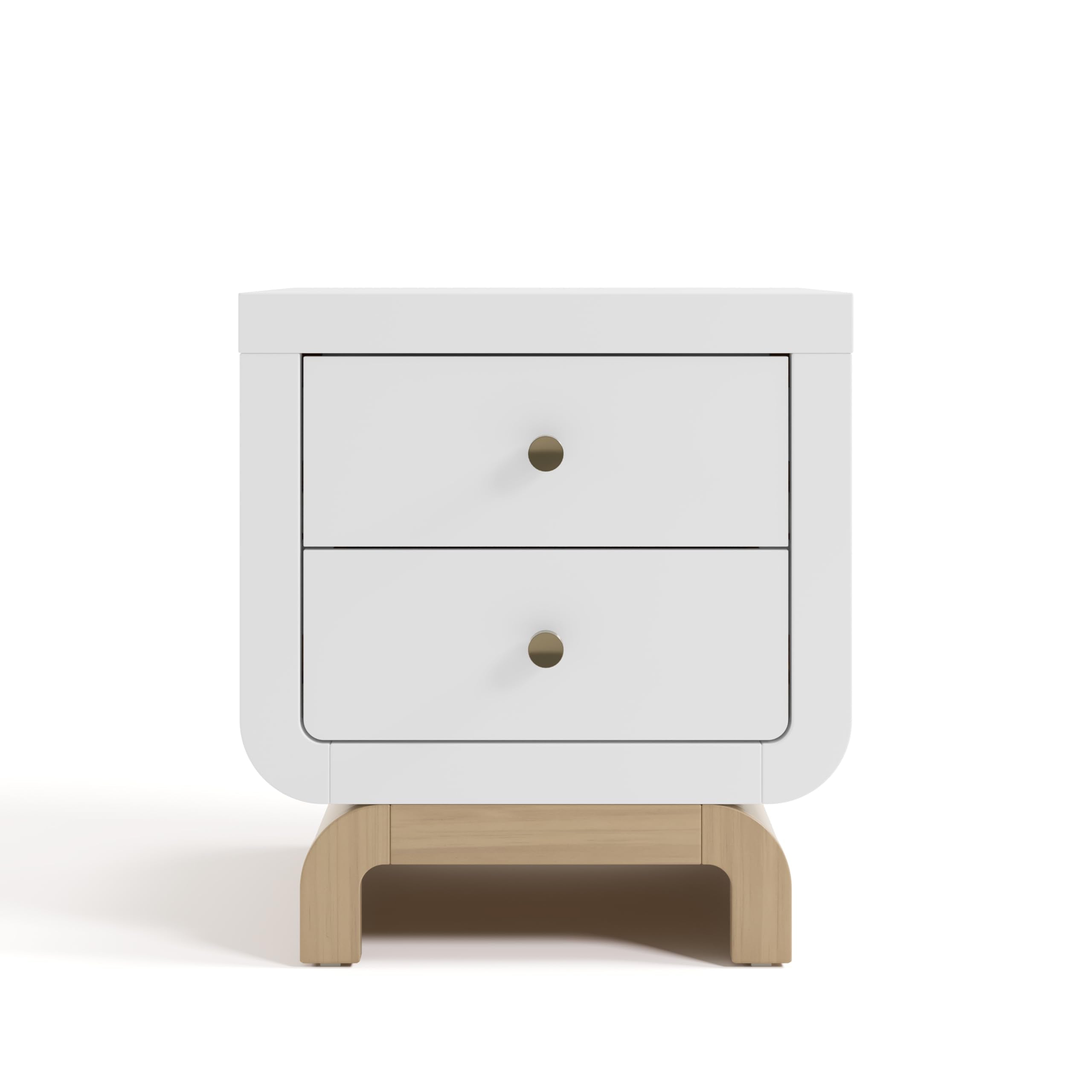 2 Drawer Nightstand with Curved Base for Kids Bedroom
