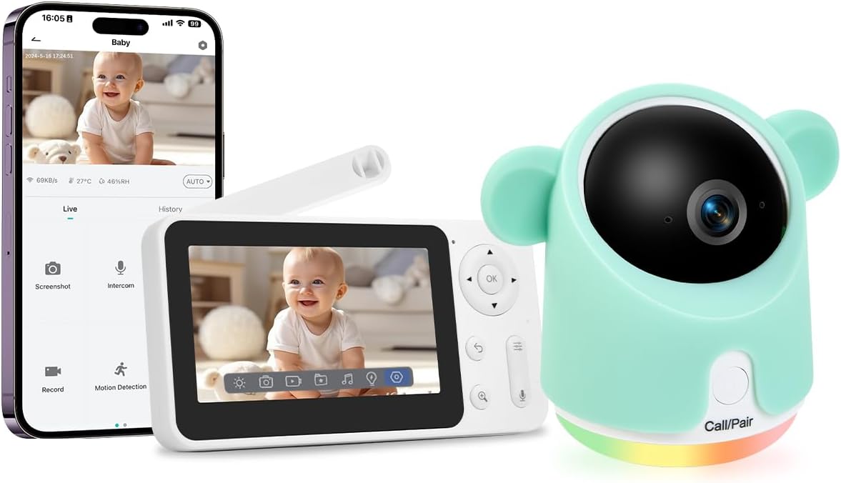 Baby Monitor with Camera and Audio, 1080P Baby Camera
