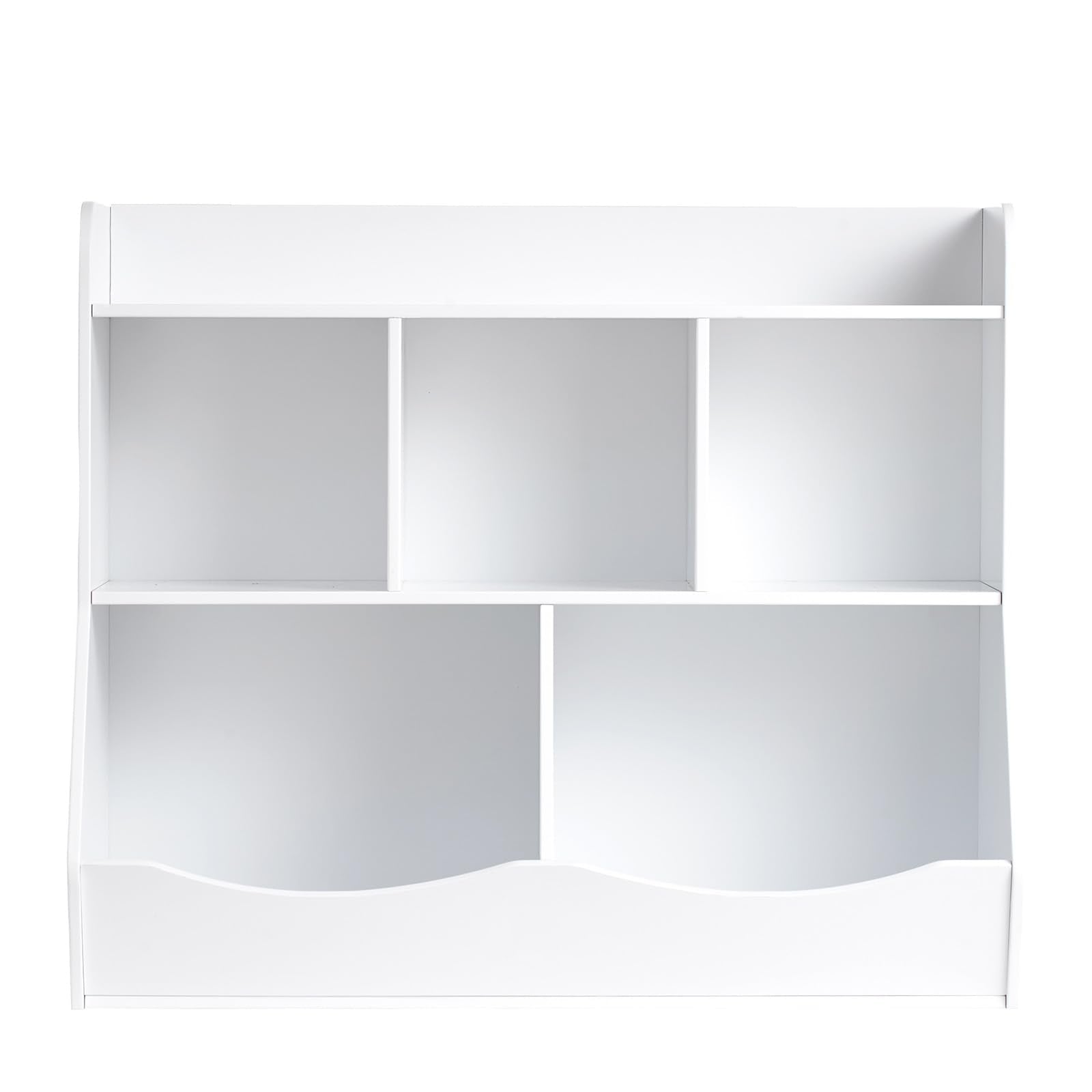 Wood Kid Storage Cubby, Toy Storage Organizer with Bookshelf